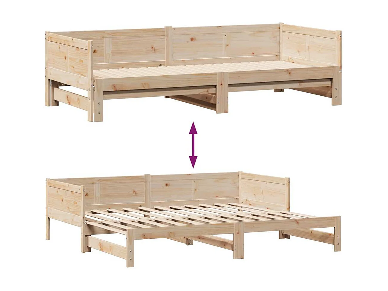 Divano Letto Estraibile con Cassetti senza Materasso 80x200 cm