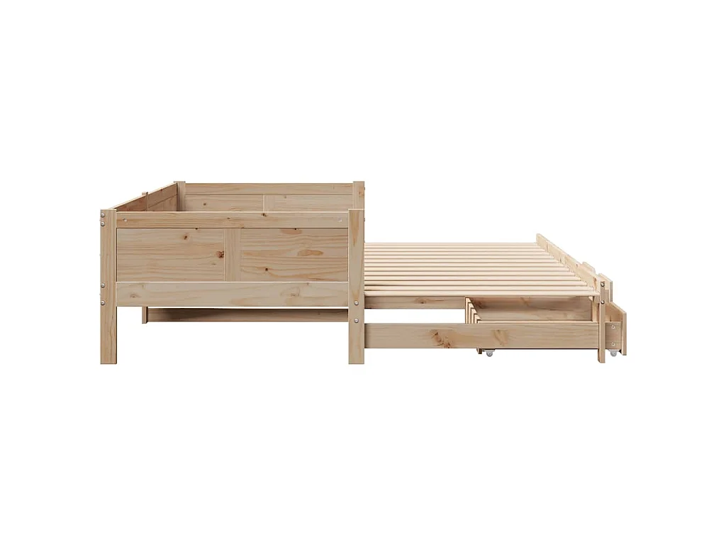 Slaapbank met onderschuifbed en lades zonder matras 80x200 cm