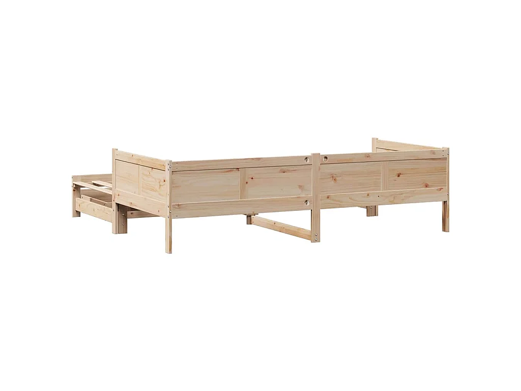 Slaapbank met onderschuifbed en lades zonder matras 80x200 cm