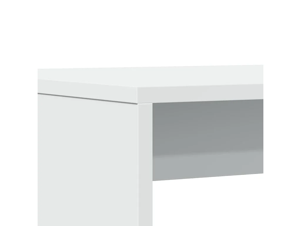 Ensemble table à manger et bancs 3pcs blanc bois d'ingénierie