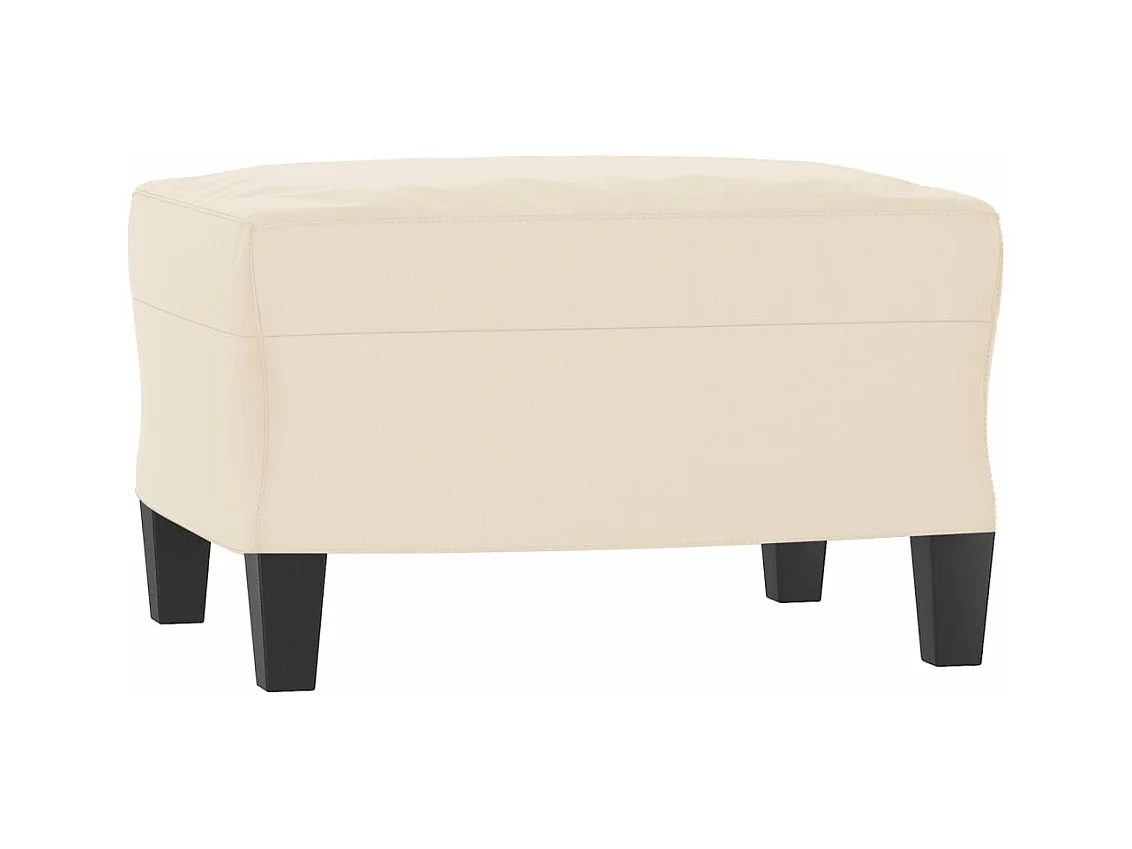 Sessel mit Hocker Beige 60 cm Mikrofasergewebe