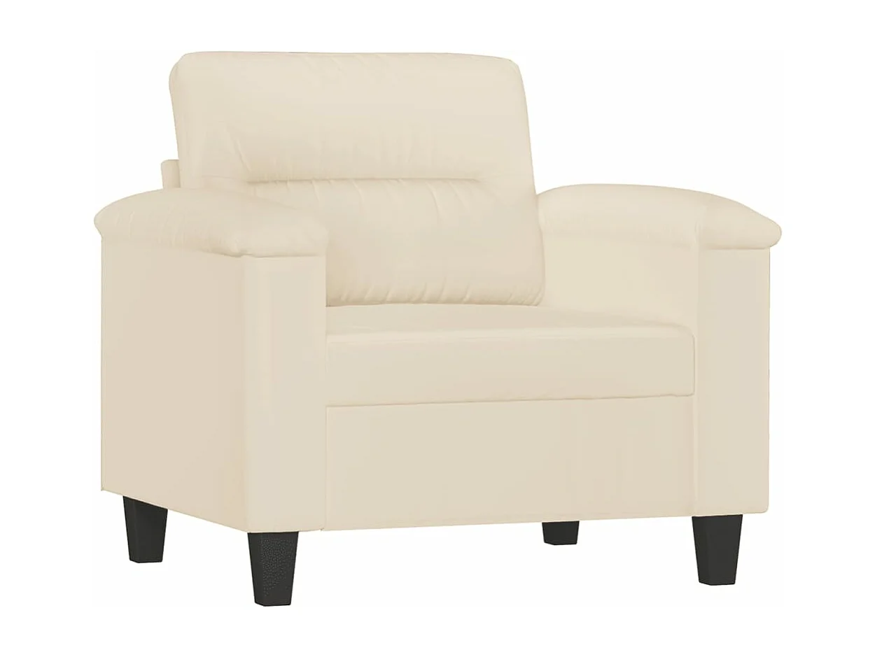 Fauteuil avec repose-pied Beige 60 cm Tissu microfibre