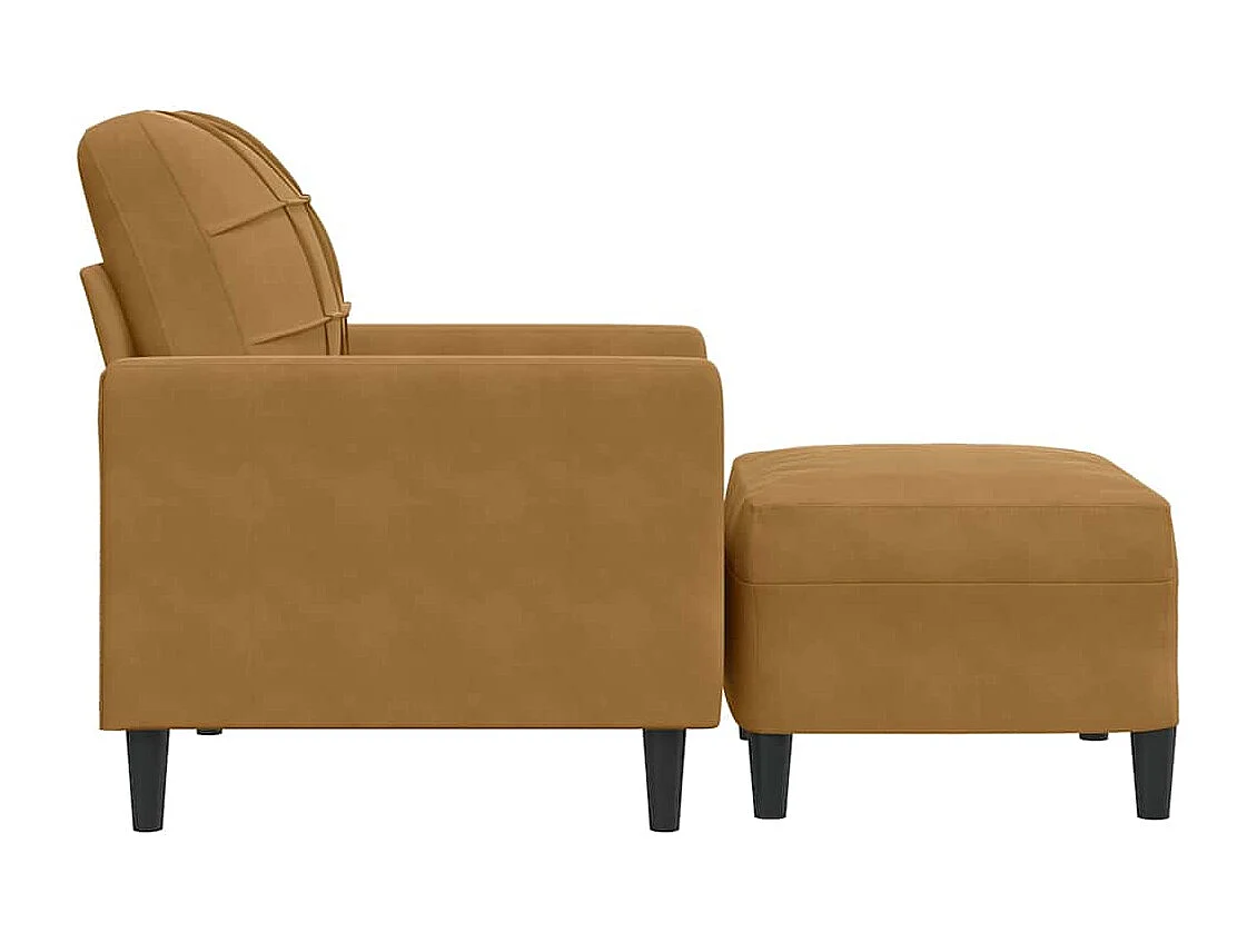 Fauteuil avec repose-pied Marron 60 cm Velours