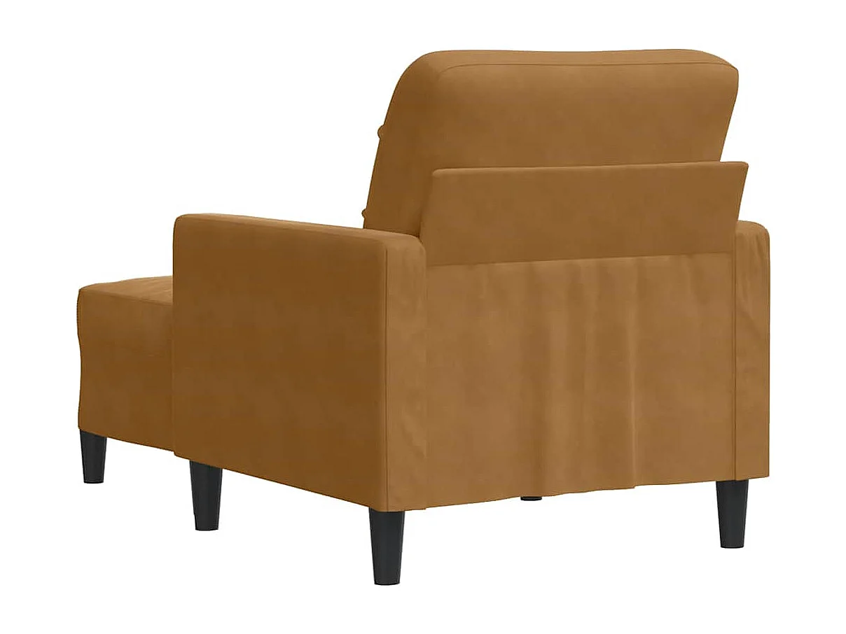 Fauteuil avec repose-pied Marron 60 cm Velours