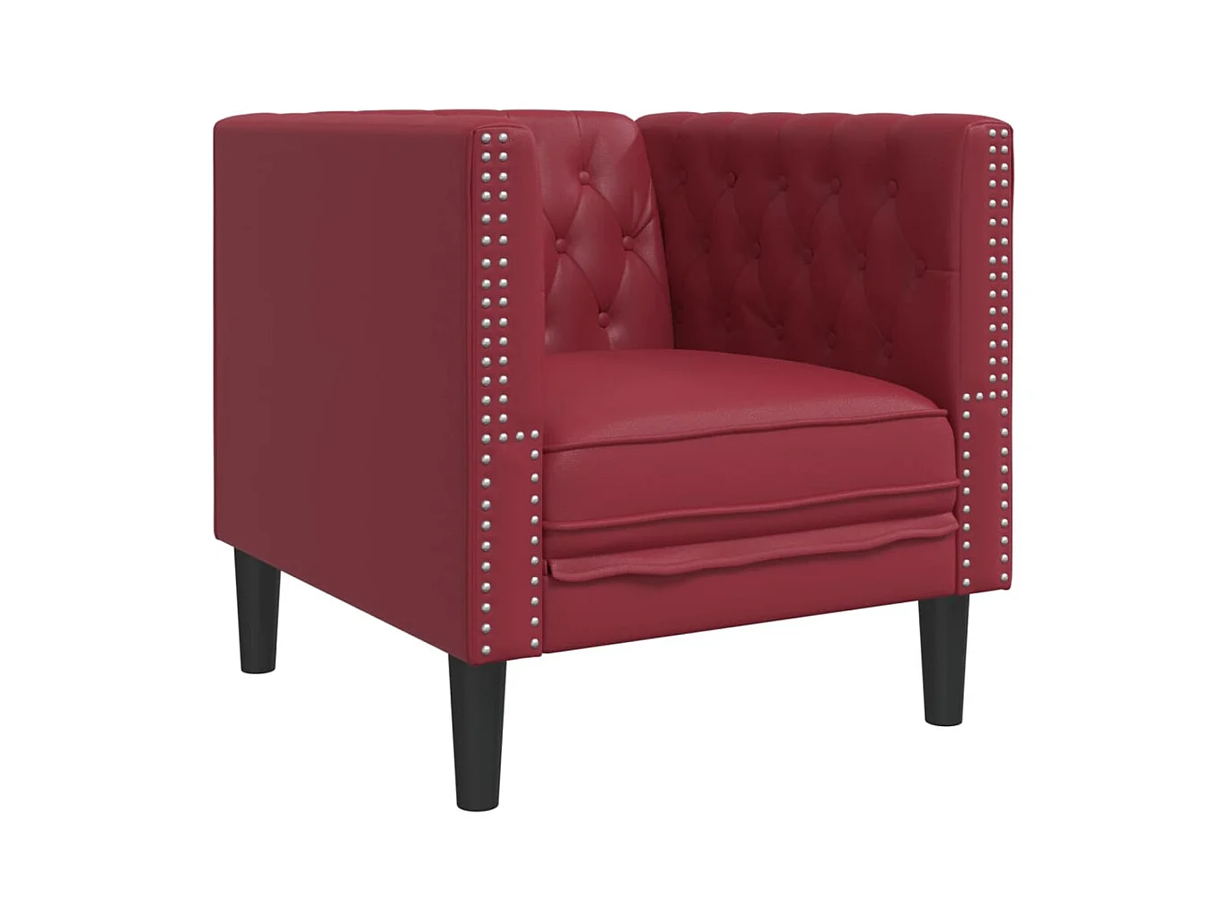 Fauteuil Chesterfield-stijl kunstleer wijnrood