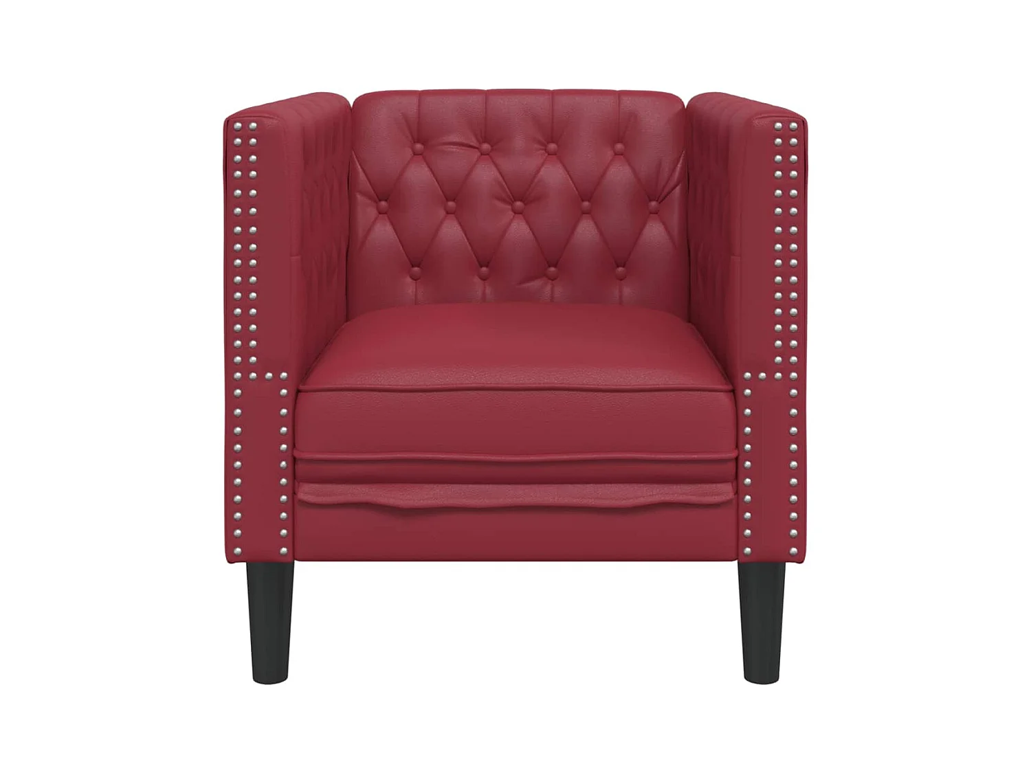 Fauteuil Chesterfield-stijl kunstleer wijnrood