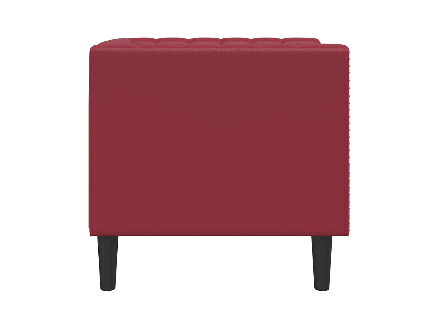 Fauteuil Chesterfield-stijl kunstleer wijnrood