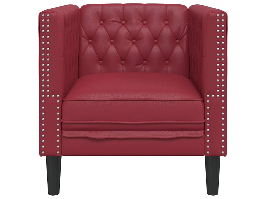 Chesterfield-Sessel Weinrot Kunstleder