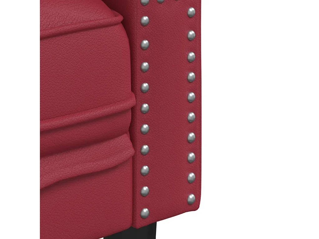 Chesterfield-Sessel Weinrot Kunstleder