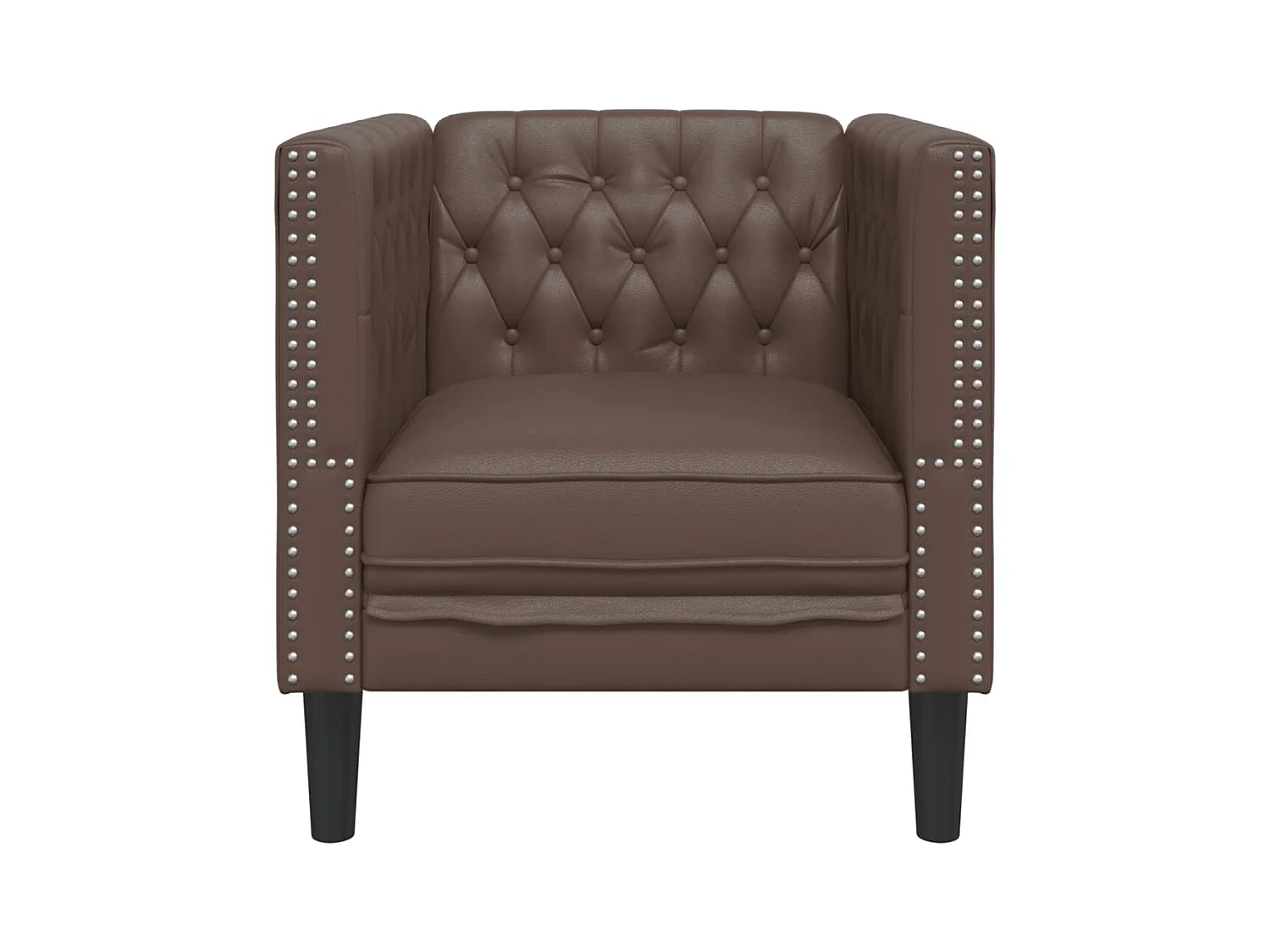 Fauteuil Chesterfield marron similicuir