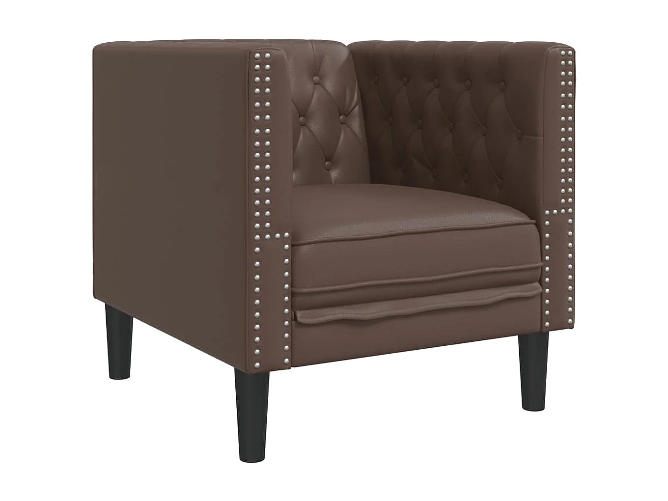 Fauteuil Chesterfield-stijl kunstleer bruin