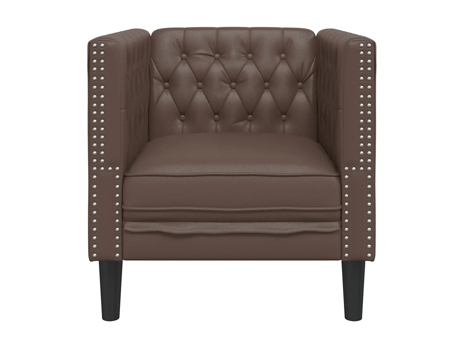 Fauteuil Chesterfield-stijl kunstleer bruin