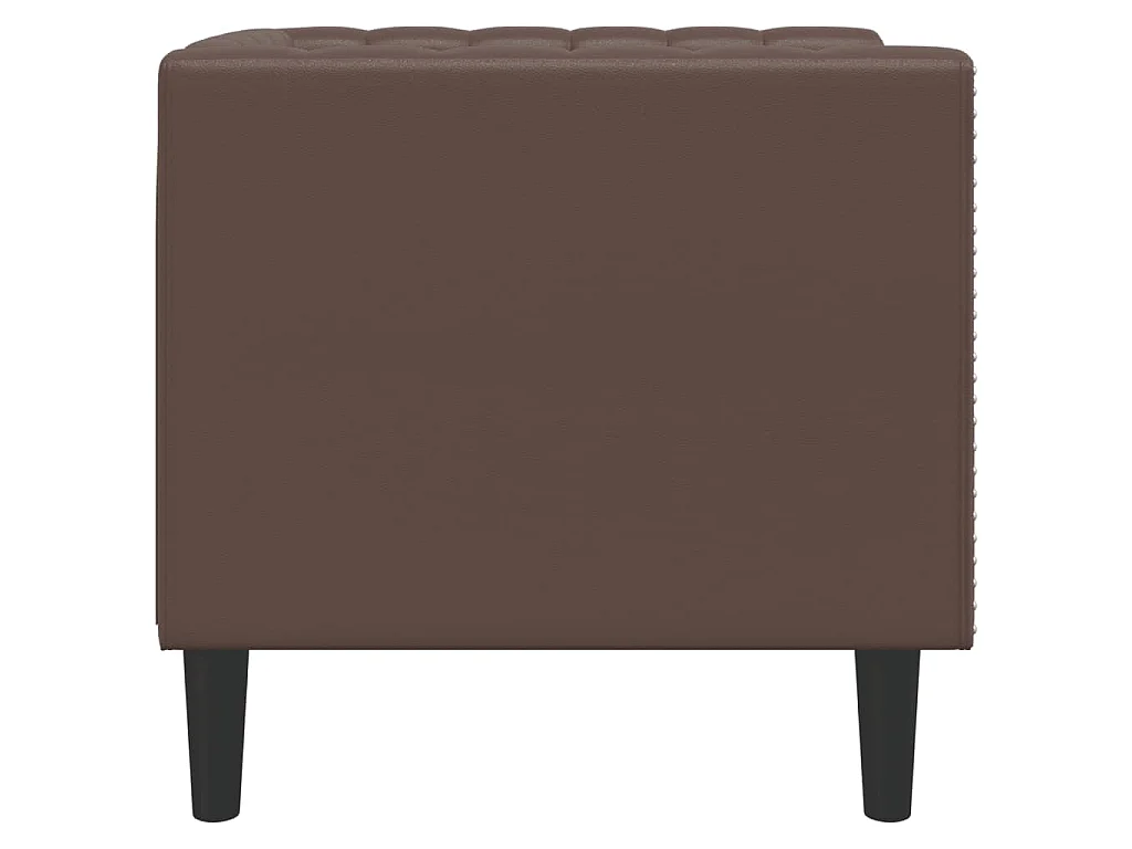 Sofá chesterfield couro artificial castanho