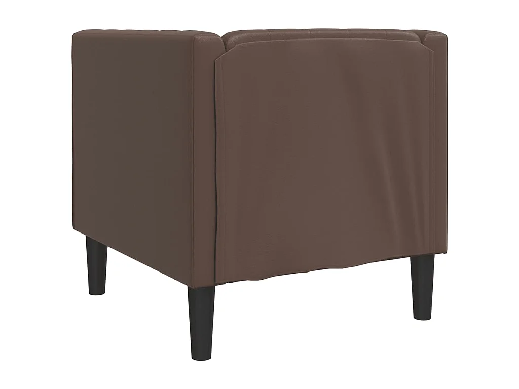 Sofá chesterfield couro artificial castanho