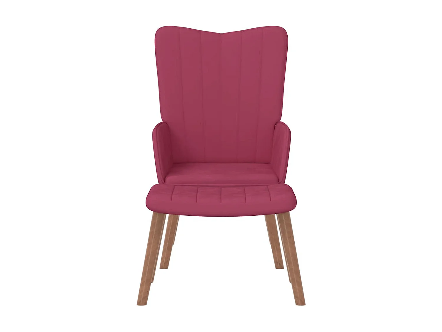 Chaise de relaxation avec repose-pied Rouge bordeaux Velours