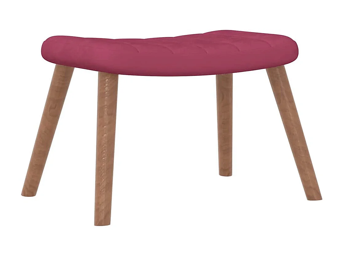 Chaise de relaxation avec repose-pied Rouge bordeaux Velours