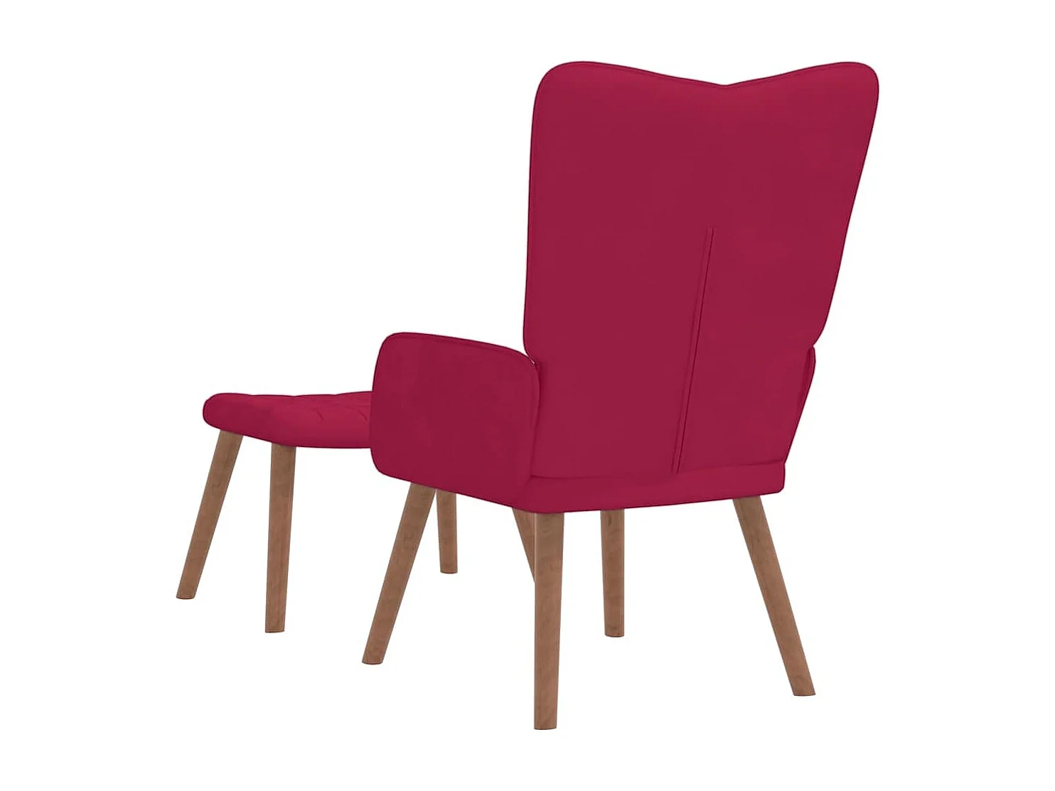 Chaise de relaxation avec repose-pied Rouge bordeaux Velours