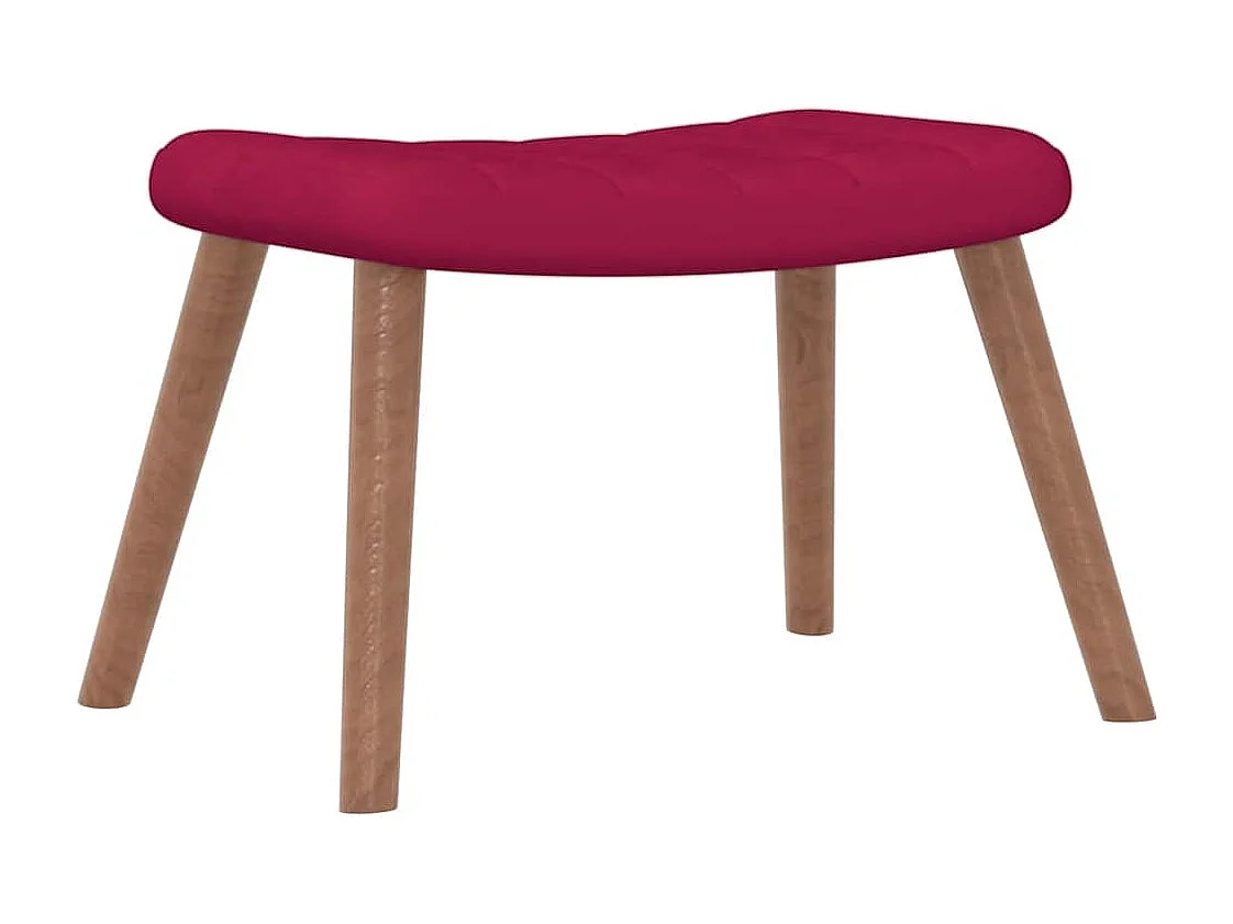 Chaise de relaxation avec repose-pied Rouge bordeaux Velours