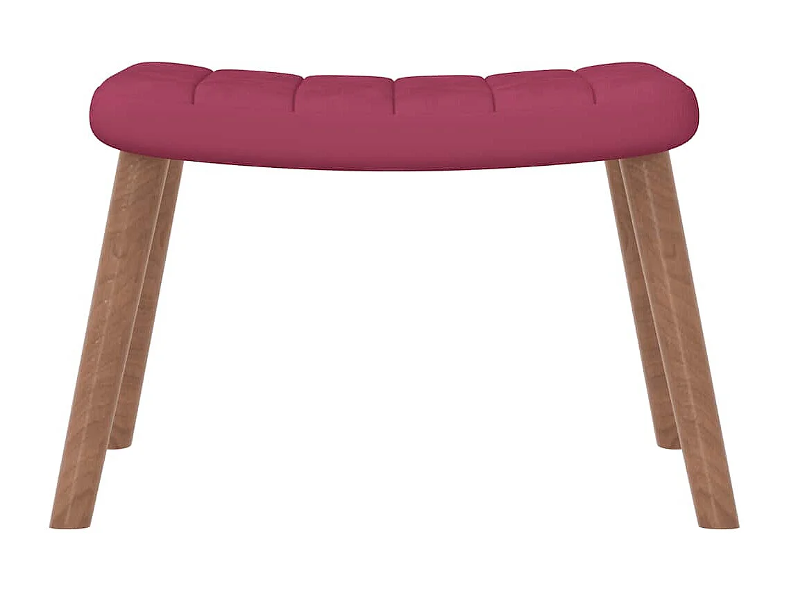 Chaise de relaxation avec repose-pied Rouge bordeaux Velours