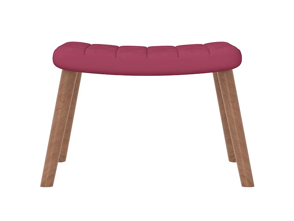 Chaise de relaxation avec repose-pied Rouge bordeaux Velours