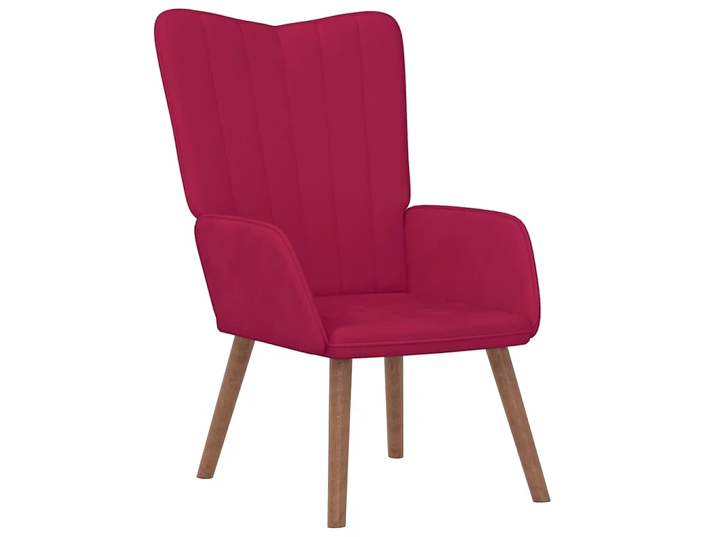 Chaise de relaxation avec repose-pied Rouge bordeaux Velours