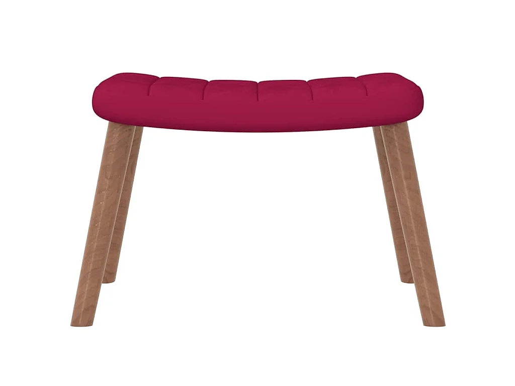 Chaise de relaxation avec repose-pied Rouge bordeaux Velours