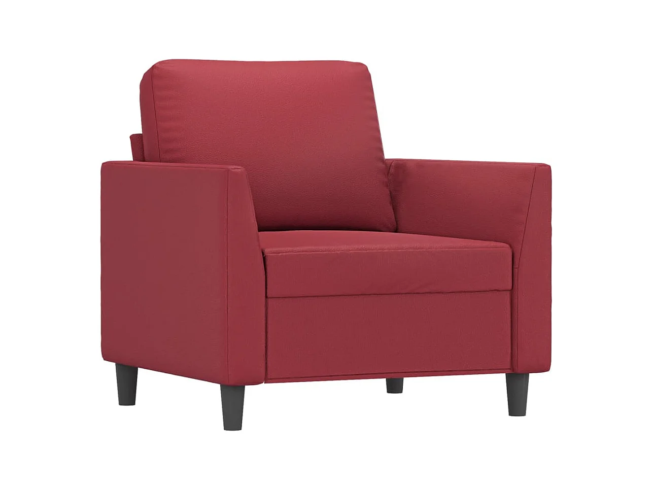 Poltrona con Poggiapiedi Rosso Vino 60 cm in Similpelle