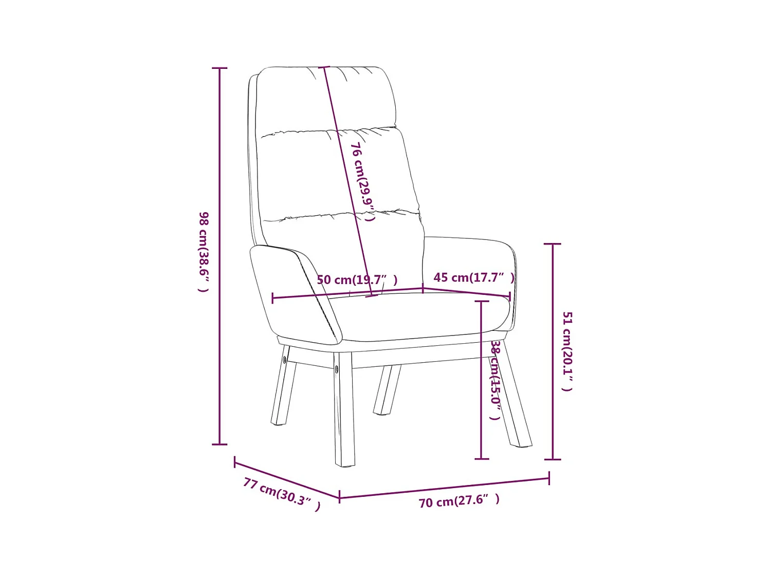 Chaise de relaxation Jaune moutarde Tissu