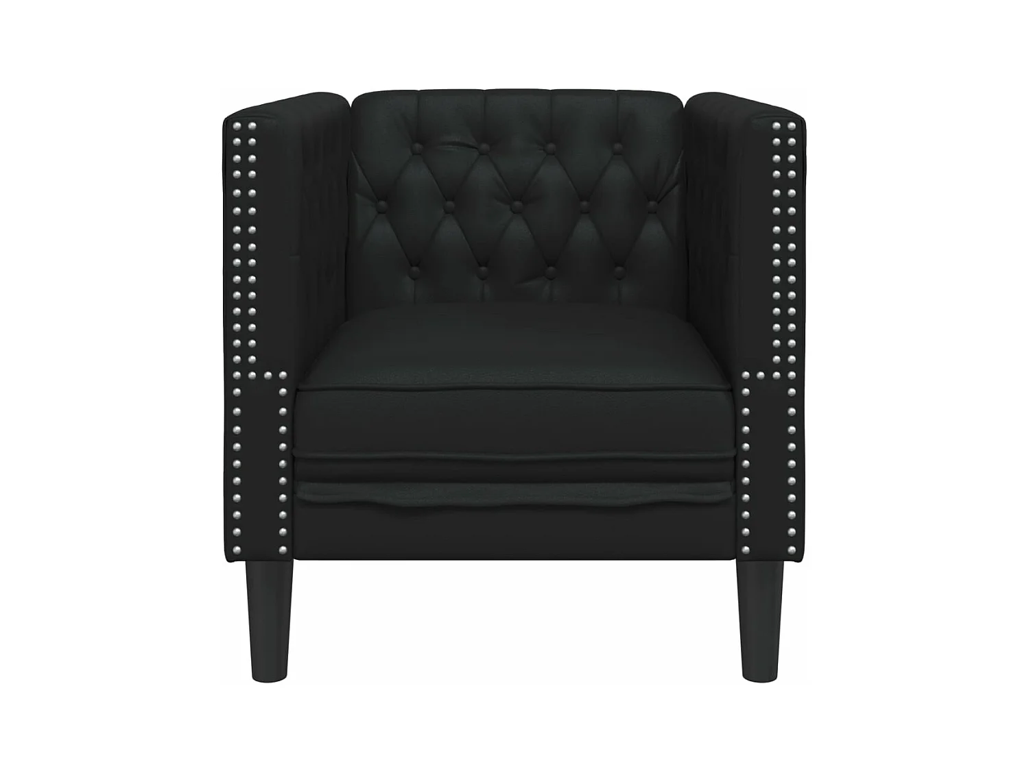 Poltrona Chesterfield Nera in Similpelle