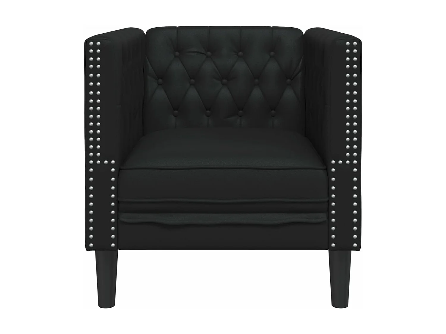 Fauteuil Chesterfield noir similicuir