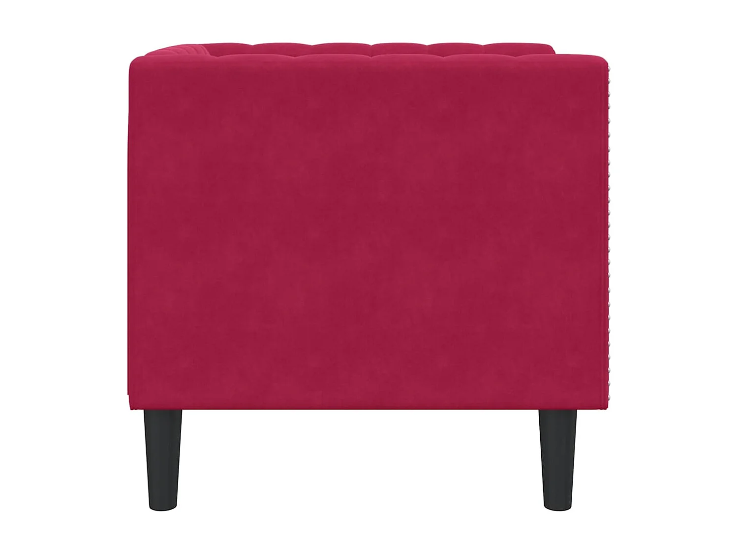 Fauteuil Chesterfield rouge bordeaux velours