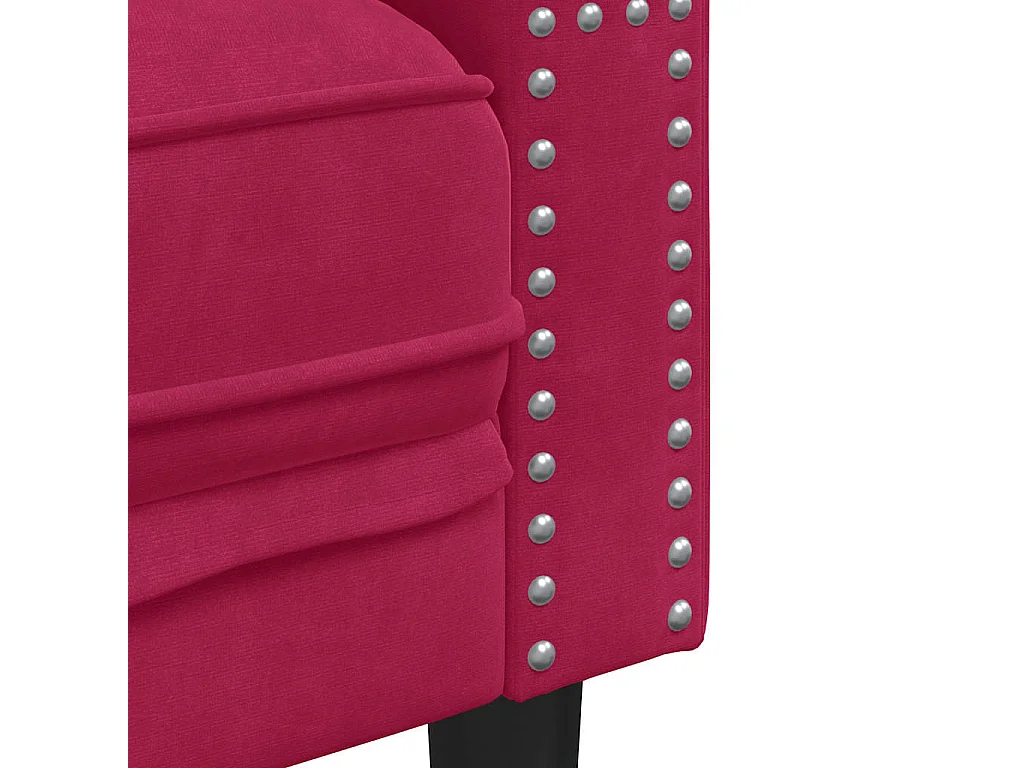 Fauteuil Chesterfield rouge bordeaux velours