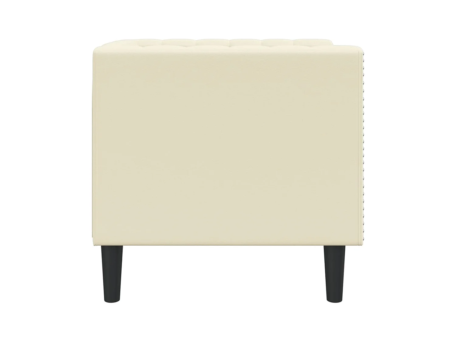 Fauteuil Chesterfield-stijl kunstleer crèmekleurig