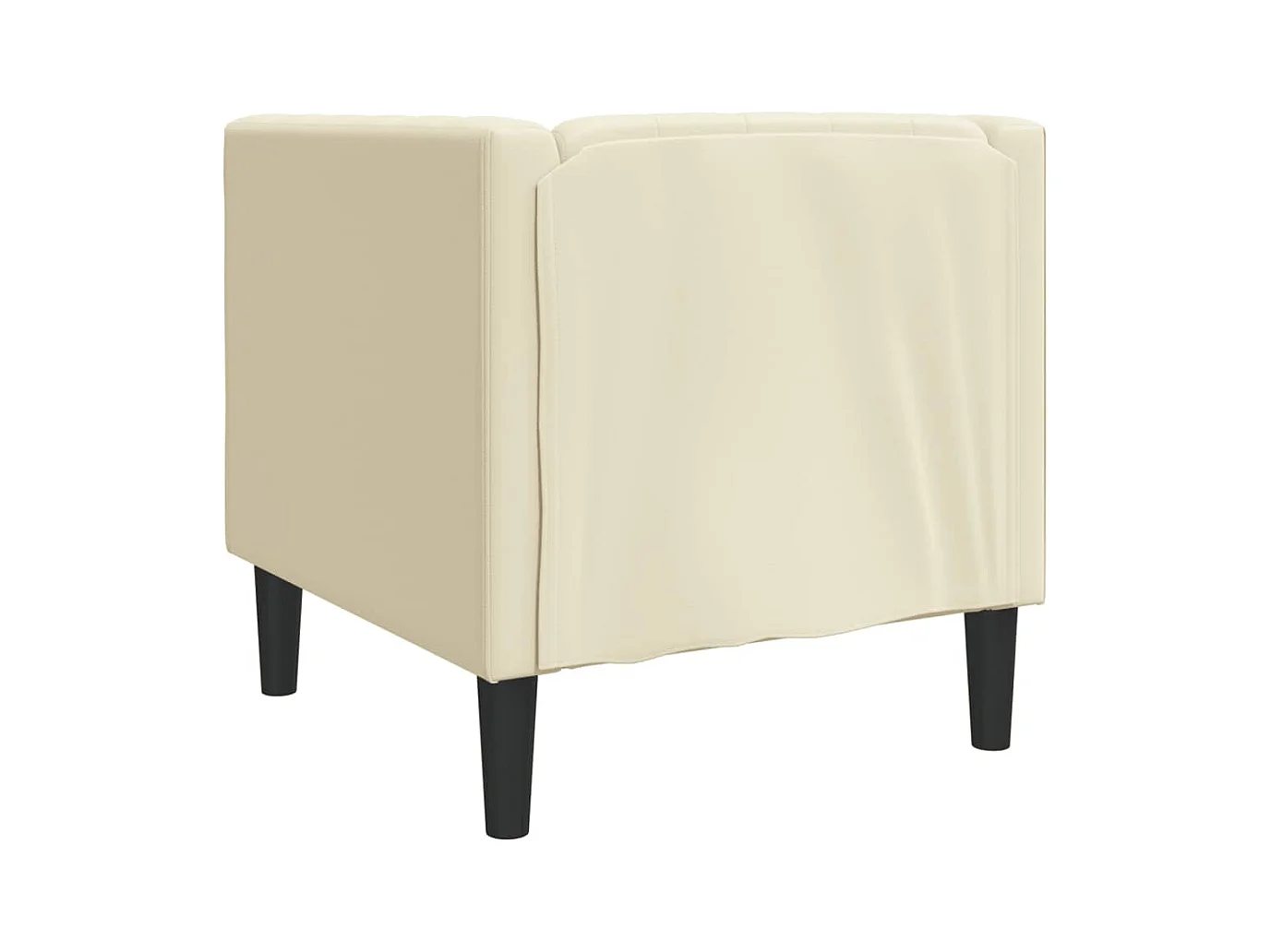 Fauteuil Chesterfield-stijl kunstleer crèmekleurig