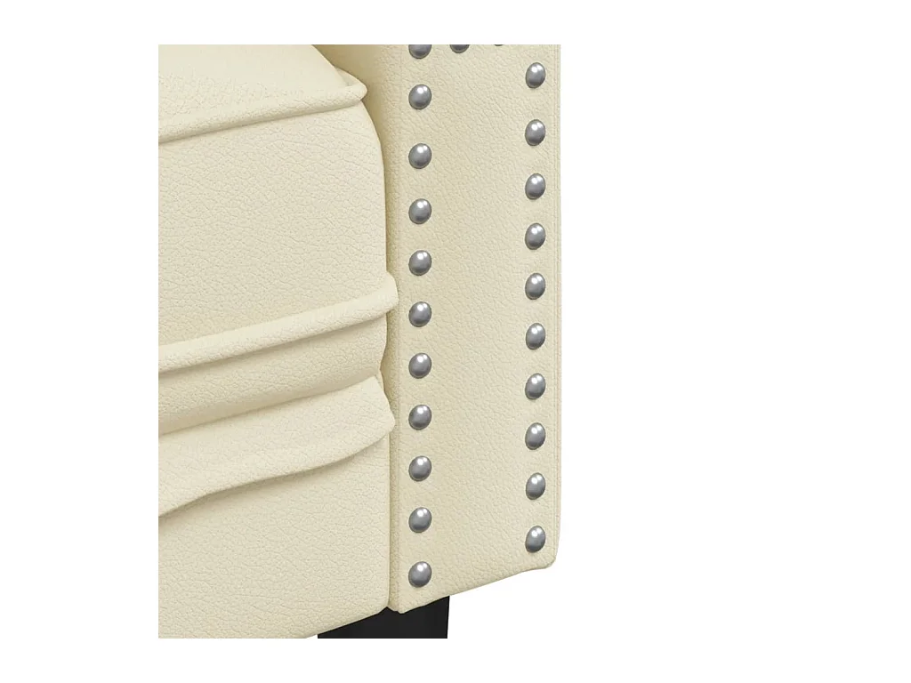 Fauteuil Chesterfield-stijl kunstleer crèmekleurig