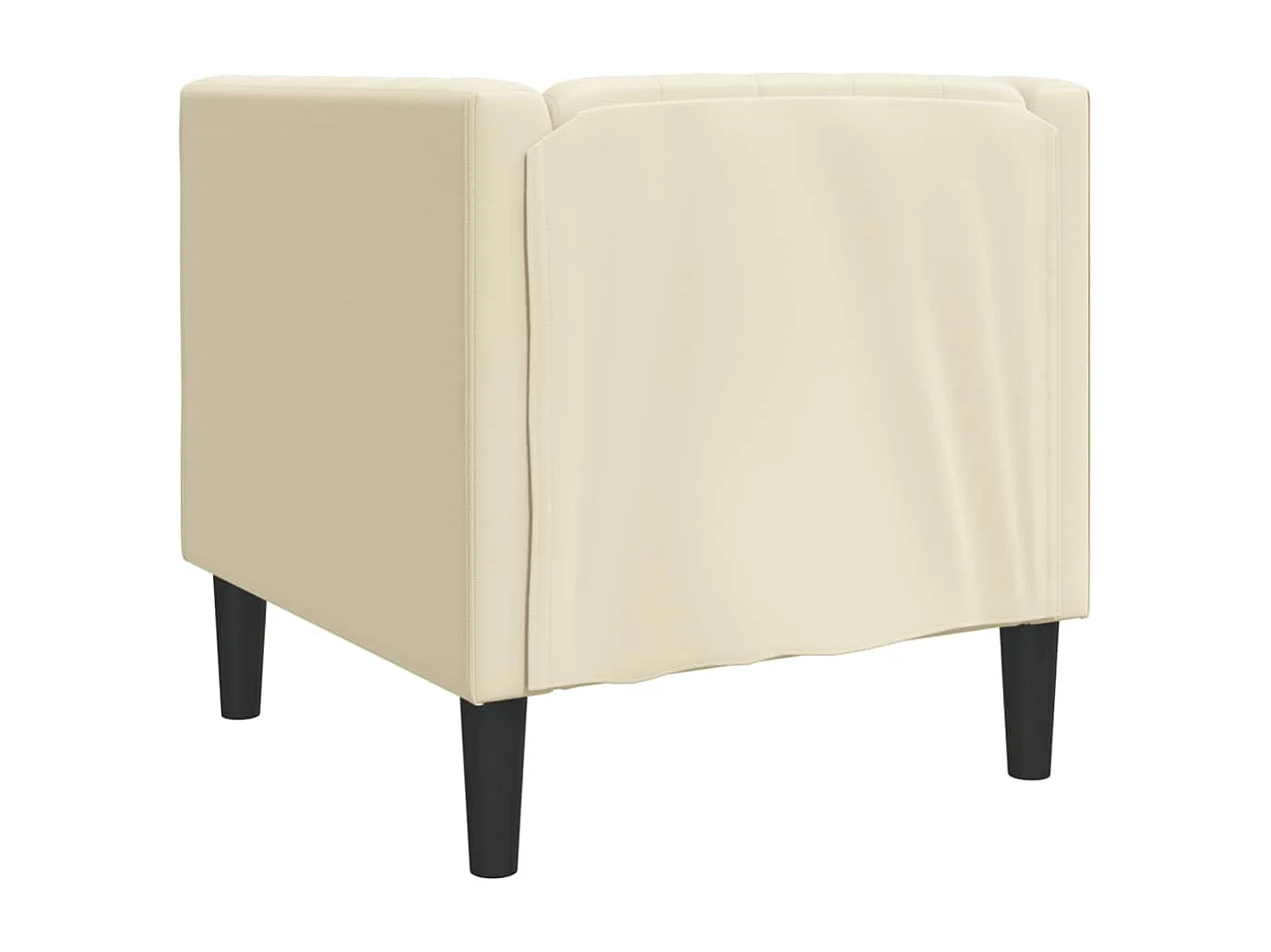 Fauteuil Chesterfield crème similicuir