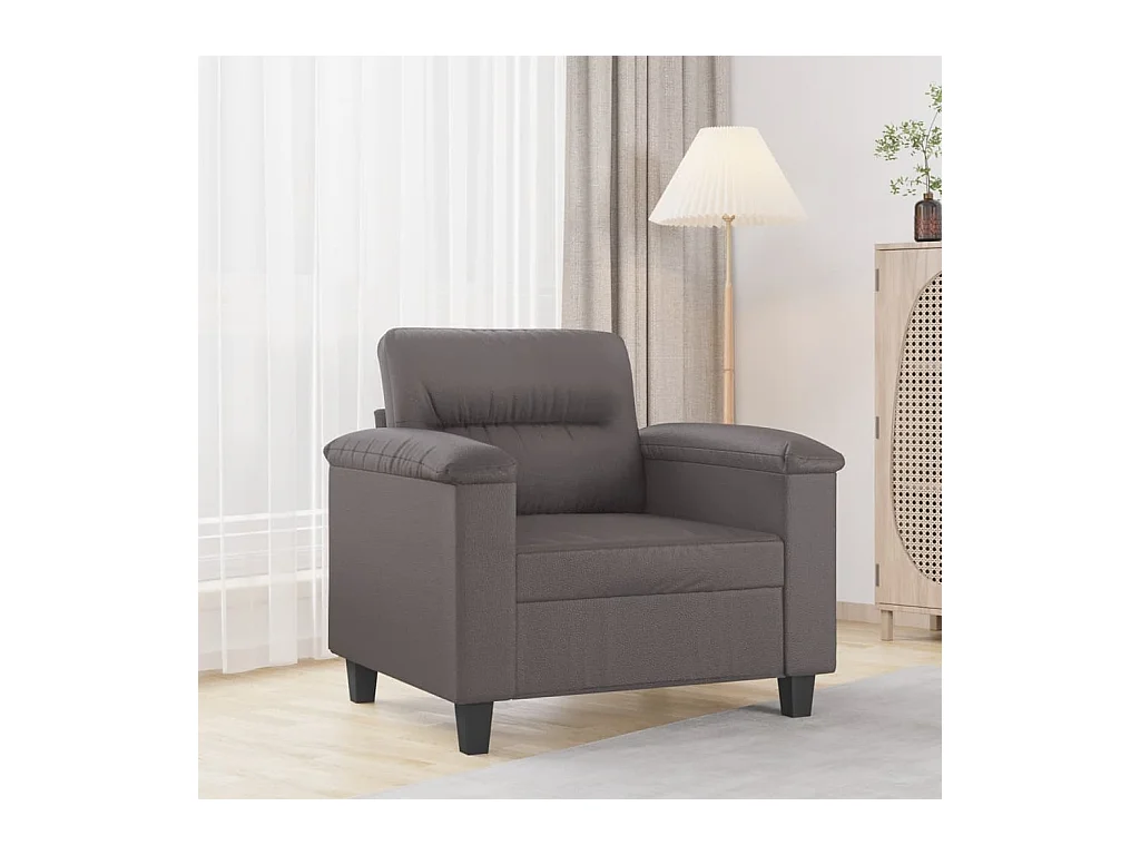 Sessel Grau 60 cm Kunstleder