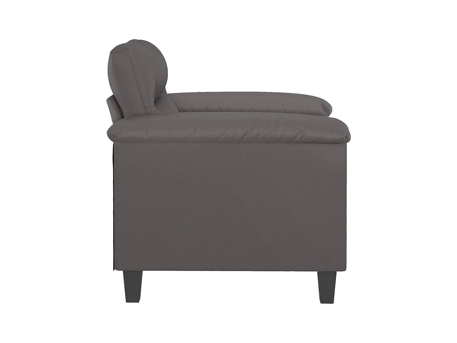 Sessel Grau 60 cm Kunstleder