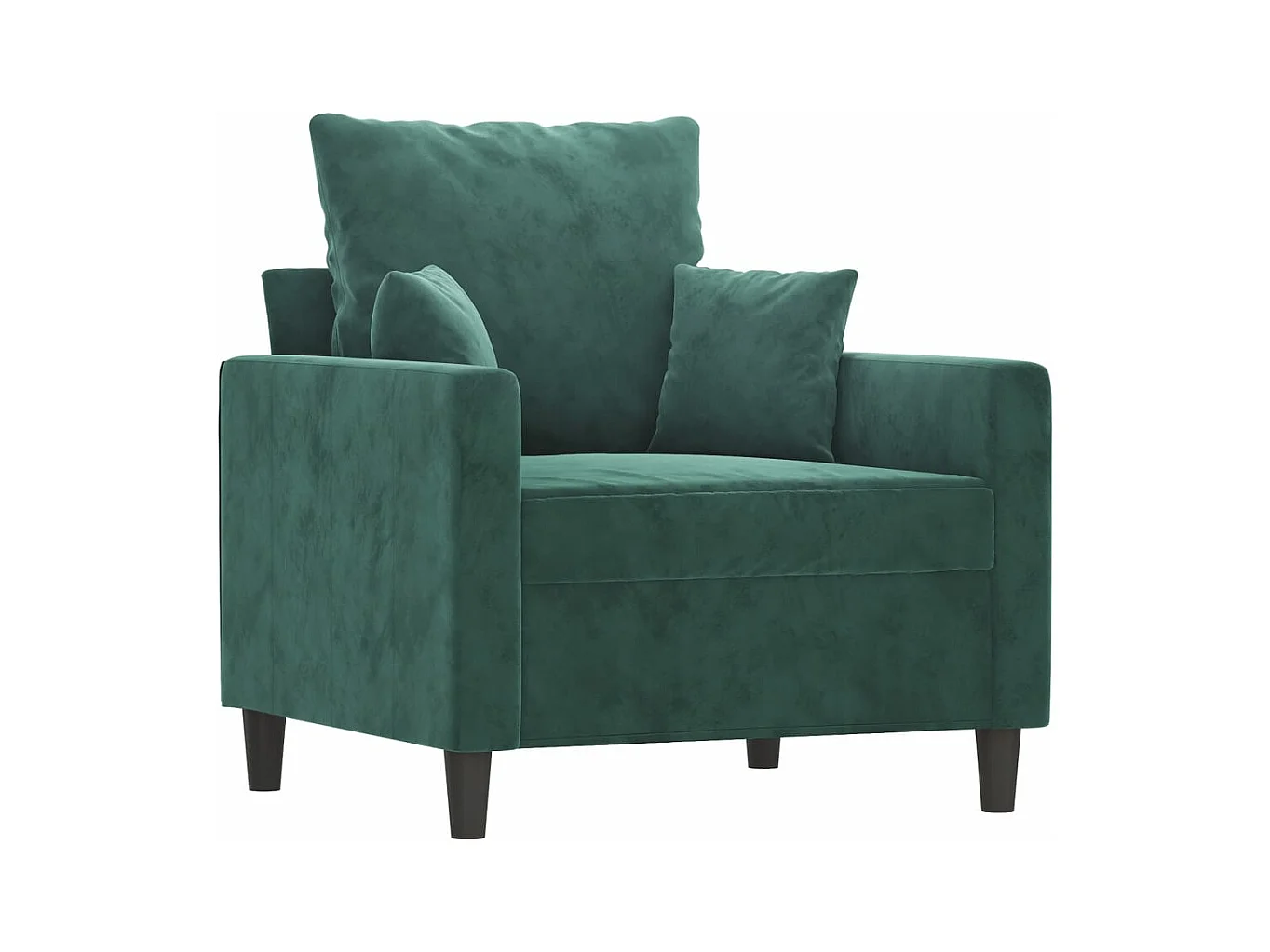 Sessel mit Hocker Dunkelgrün 60 cm Samt