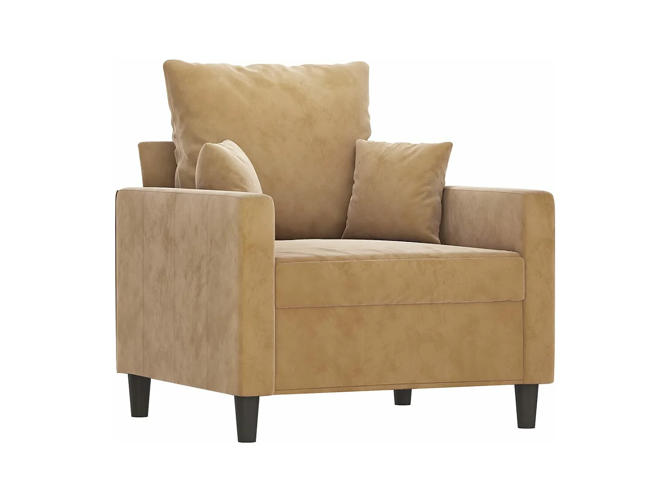 Sessel mit Hocker Braun 60 cm Samt