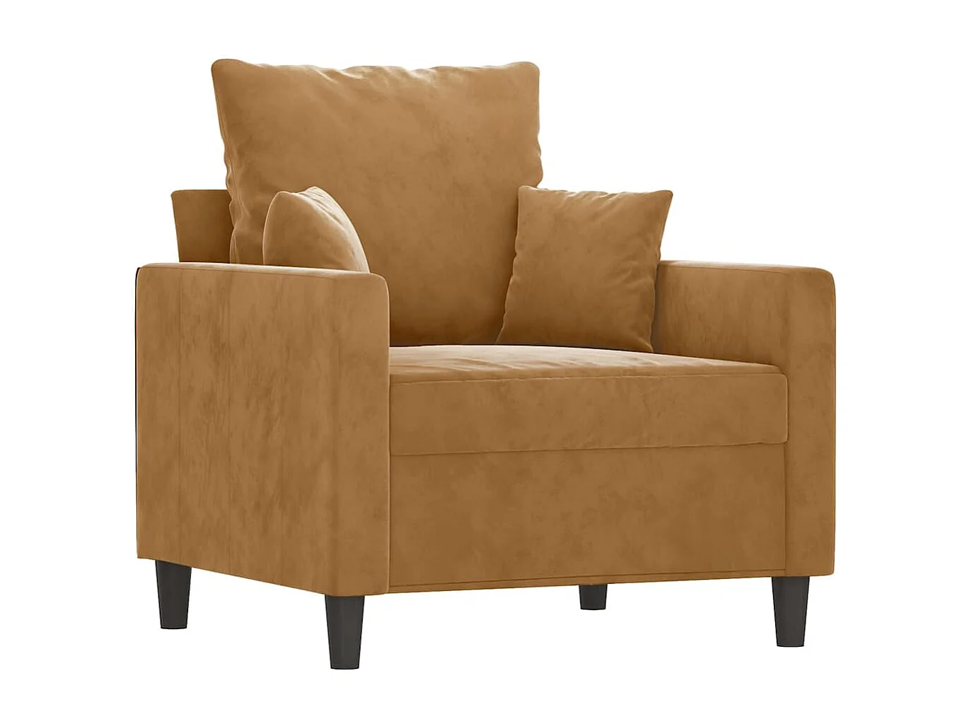 Fauteuil avec repose-pied Marron 60 cm Velours