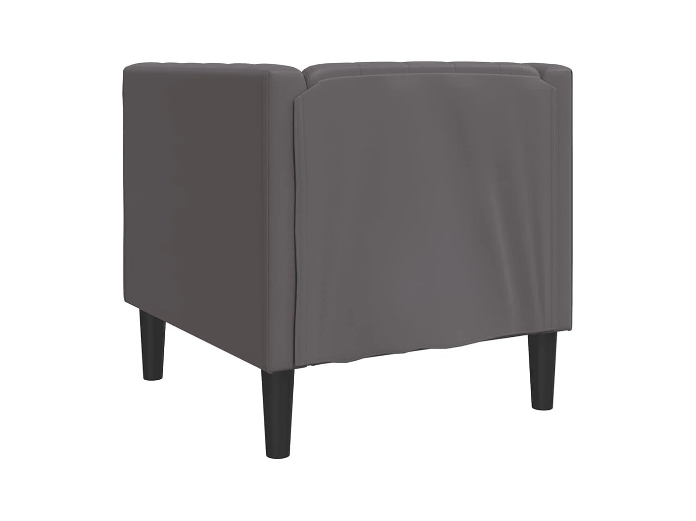 Fauteuil Chesterfield gris similicuir