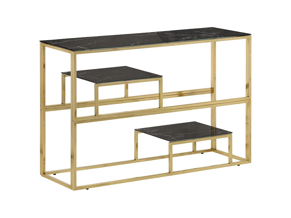 Konsolentisch Golden Edelstahl und Hartglas