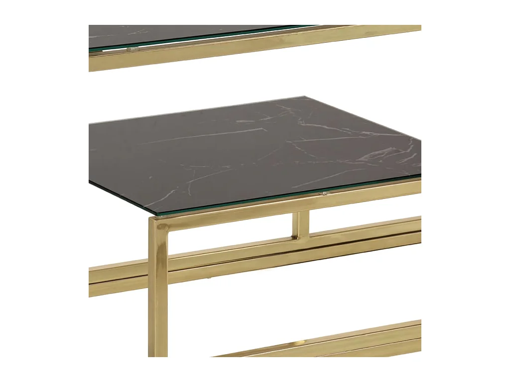 Konsolentisch Golden Edelstahl und Hartglas