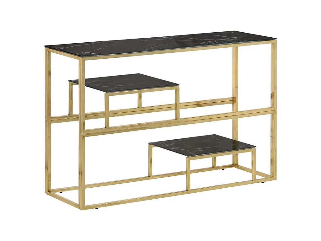 Wandtafel roestvrijstaal en gehard glas goudkleurig