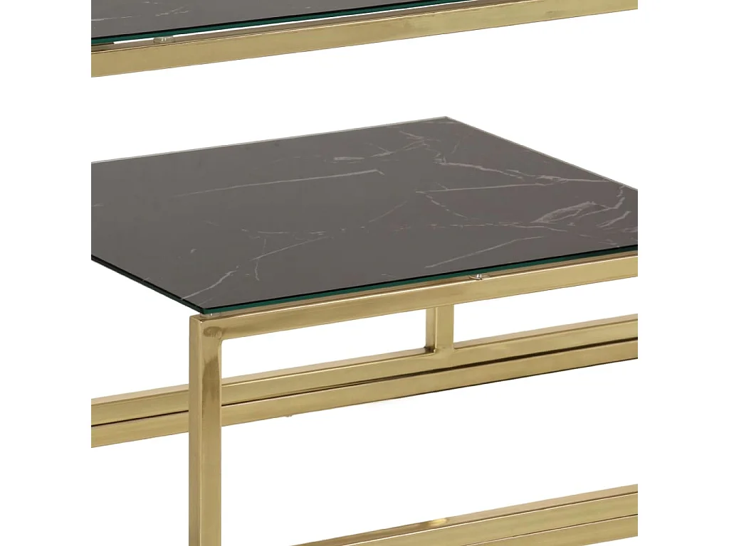 Wandtafel roestvrijstaal en gehard glas goudkleurig