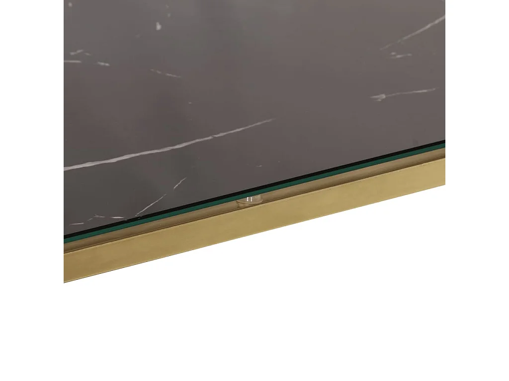 Wandtafel roestvrijstaal en gehard glas goudkleurig