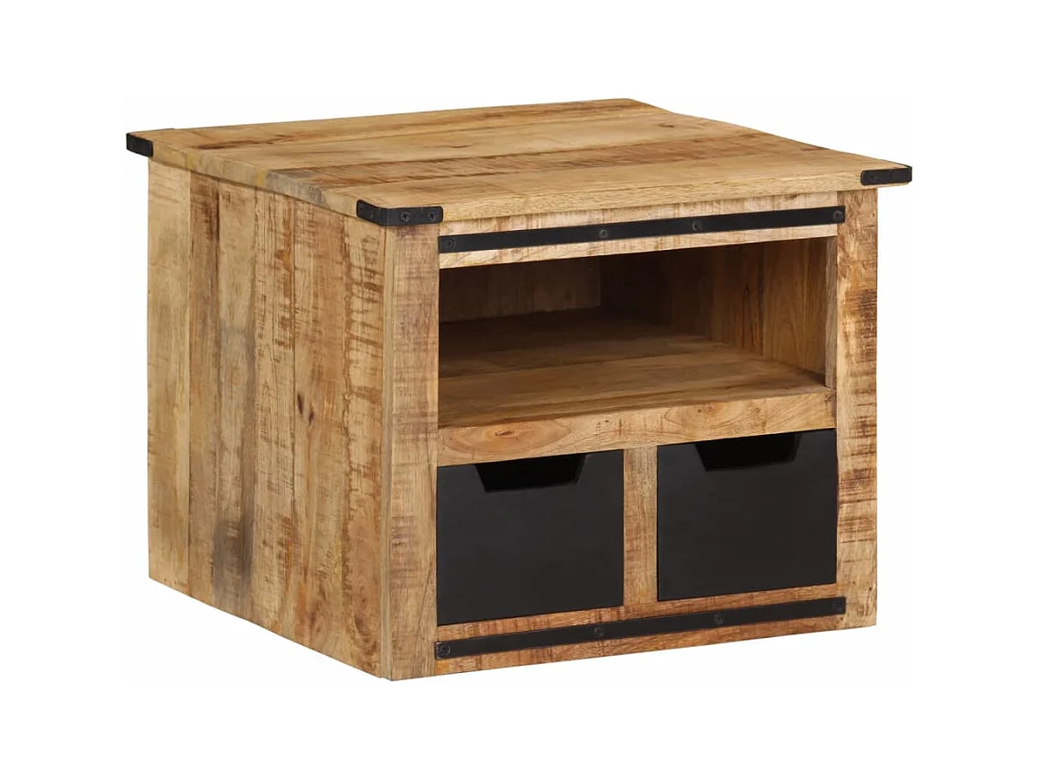 Salontafel met lades 50x50x40 cm massief mangohout
