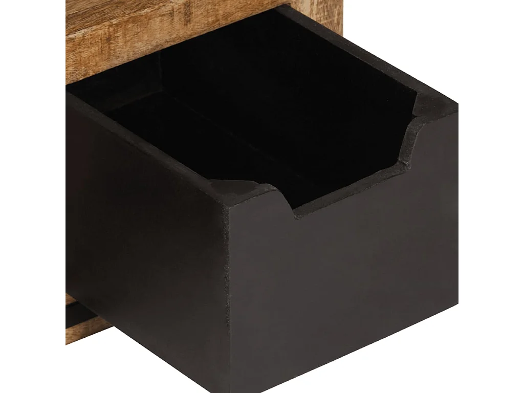 Table basse avec tiroirs 50x50x40 cm bois de manguier massif