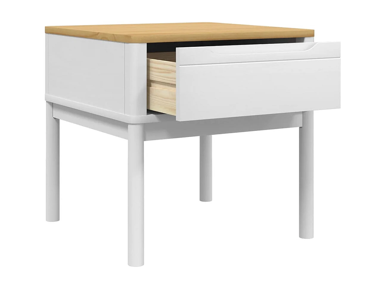 Lamptafel FLORO 55x55x54 cm massief grenenhout wit